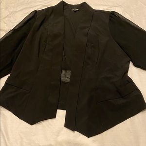 Black Over Jacket / Blazer With Sheer Sleeves